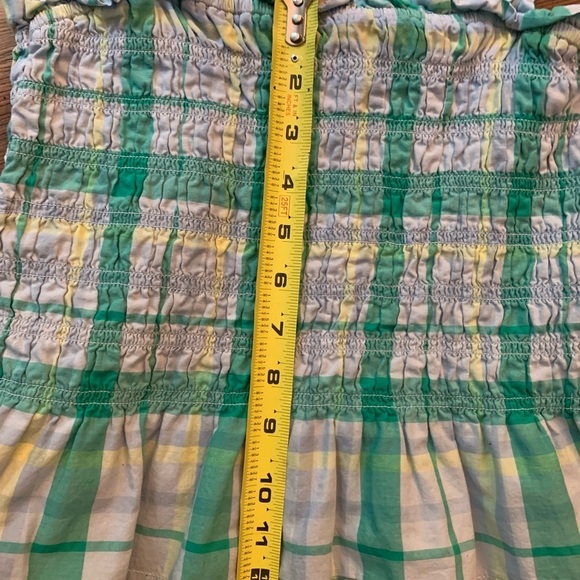 Free Assembly Women's Smocked Tank Top Skyway Plaid Green Boho XS - Picture 6 of 7